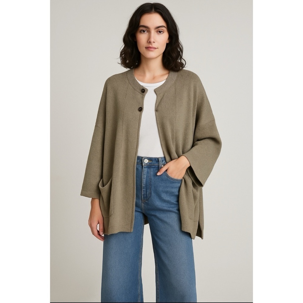 Eskandar Neiman Marcus Cashmere Silk Blend Knit Cardigan Sweater One Size